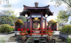 防腐木六角凉亭