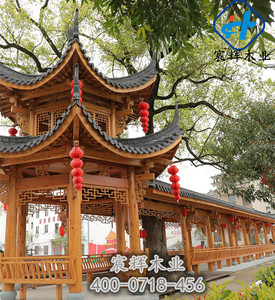 菠萝格长廊凉亭